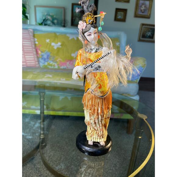 Vintage Silk Japanese Geisha Figurine Kimono Doll - Picture 15 of 15